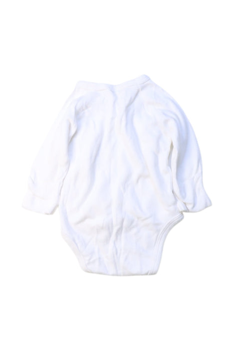A White Long Sleeve Bodysuits from Mori in size 0-3M for neutral. (Back View)