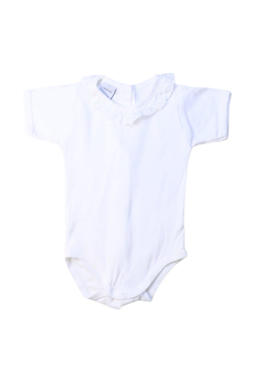 A White Short Sleeve Bodysuits from Babidu in size 0-3M for girl. (Front View)