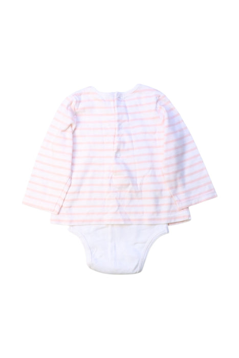 A Pink Long Sleeve Bodysuits from Terre De Marins in size 3-6M for girl. (Back View)