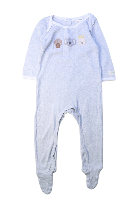 A Grey Onesies from Purebaby in size 3-6M for girl. (Front View)