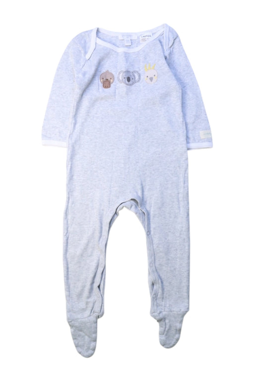 A Grey Onesies from Purebaby in size 3-6M for girl. (Front View)