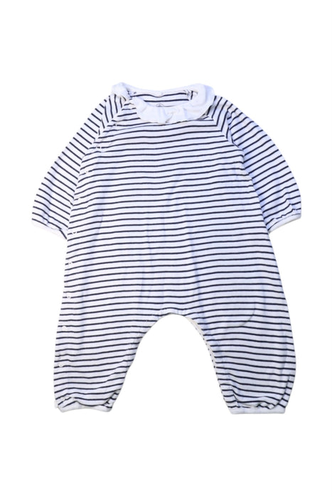 A White Long Sleeve Rompers from Petit Bateau in size 6-12M for girl. (Front View)