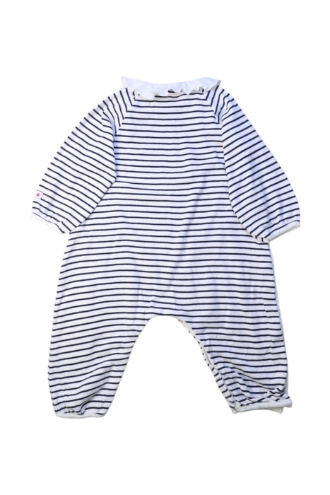 A White Long Sleeve Rompers from Petit Bateau in size 6-12M for girl. (Back View)