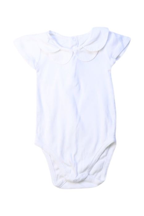 A White Short Sleeve Bodysuits from Jacadi in size 3-6M for girl. (Front View)