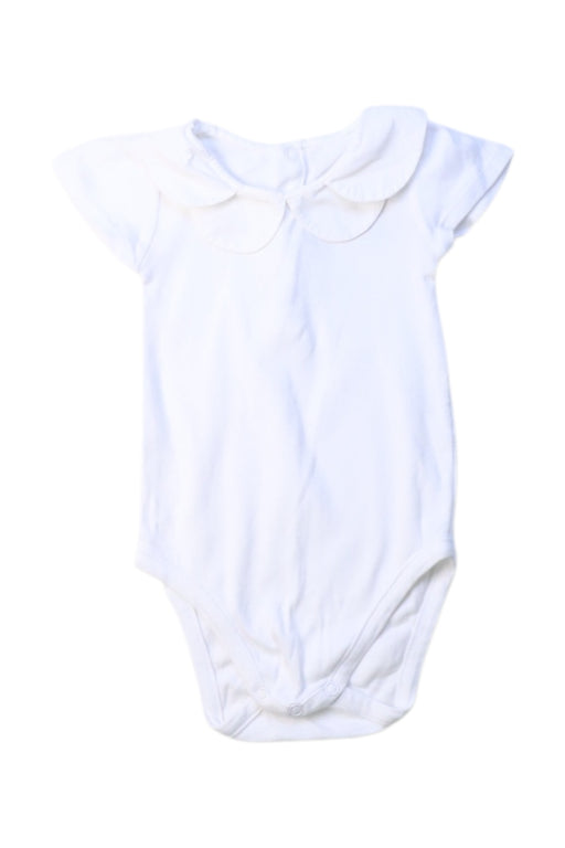 A White Short Sleeve Bodysuits from Jacadi in size 3-6M for girl. (Front View)