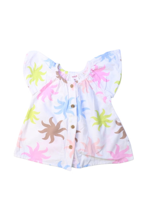 A Multicolour Short Sleeve Tops from Seed in size 6-12M for girl. (Front View)