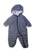 A Navy Snowsuits from Petit Bateau in size 12-18M for boy. (Front View)