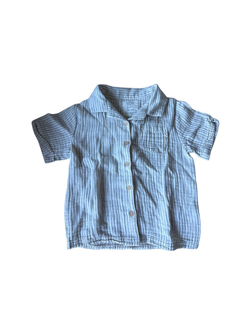 A Blue Short Sleeve Shirts from Mori in size 3T for boy. (Front View)