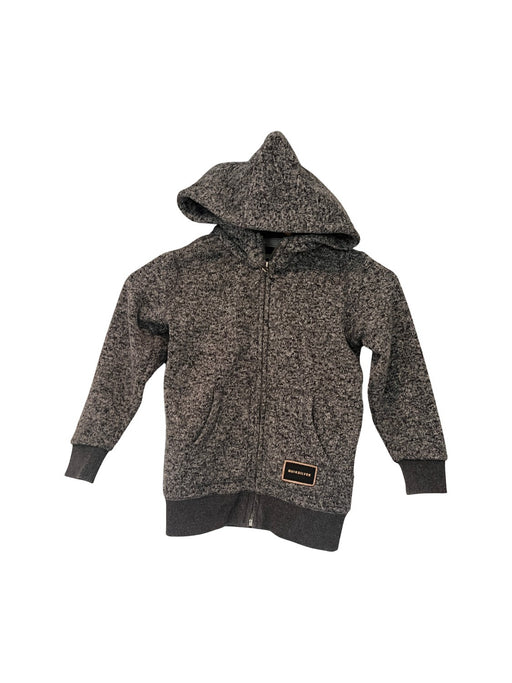 A Grey Zippered Sweatshirts from Quiksilver in size 6T for boy. (Front View)