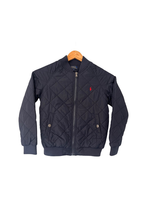 A Grey Puffer/Quilted Jackets from Polo Ralph Lauren in size 6T for boy. (Front View)