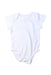 A White Short Sleeve Bodysuits from Mori in size 0-3M for boy. (Front View)