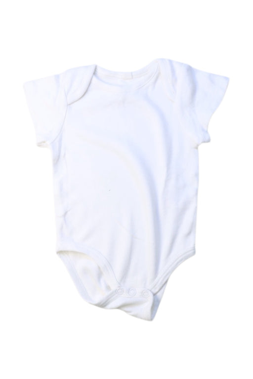 A White Short Sleeve Bodysuits from Mori in size 0-3M for boy. (Front View)
