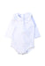A White Long Sleeve Bodysuits from Babidu in size 3-6M for girl. (Front View)