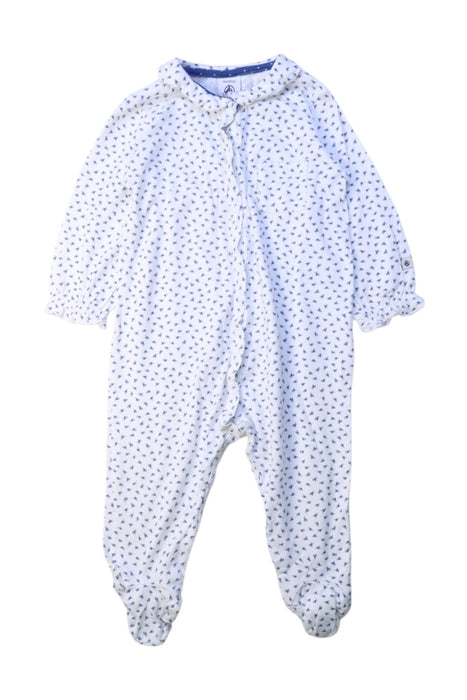 A White Onesies from Petit Bateau in size 3-6M for boy. (Front View)