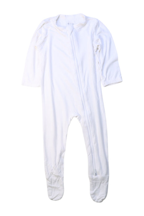 A White Onesies from Kyte Baby in size 3-6M for neutral. (Front View)