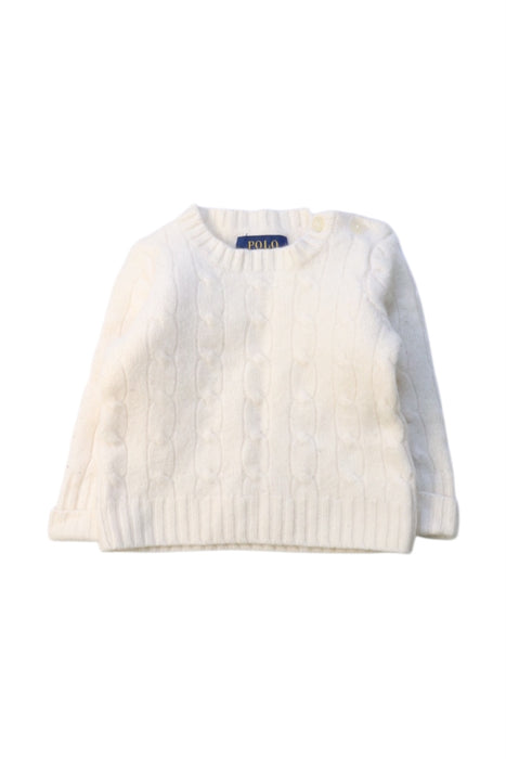 A White Knit Sweaters from Polo Ralph Lauren in size 6-12M for girl. (Front View)