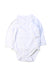 A White Long Sleeve Bodysuits from Mori in size 0-3M for neutral. (Front View)