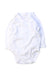 A White Long Sleeve Bodysuits from Mori in size 0-3M for neutral. (Front View)