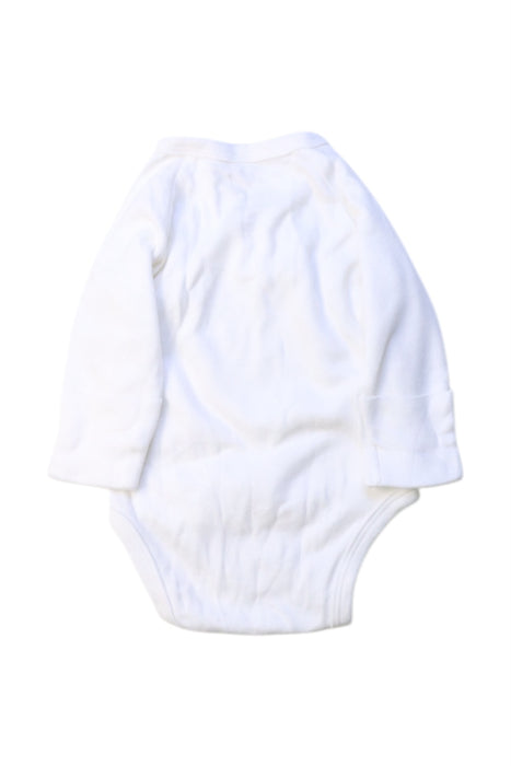 A White Long Sleeve Bodysuits from Mori in size 0-3M for neutral. (Back View)