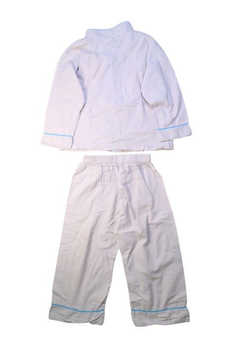 A White Pyjama Sets from Monday's Child in size 3T for boy. (Back View)