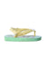 A Green Flip Flops from Havaianas in size 12-18M for girl. (Front View)