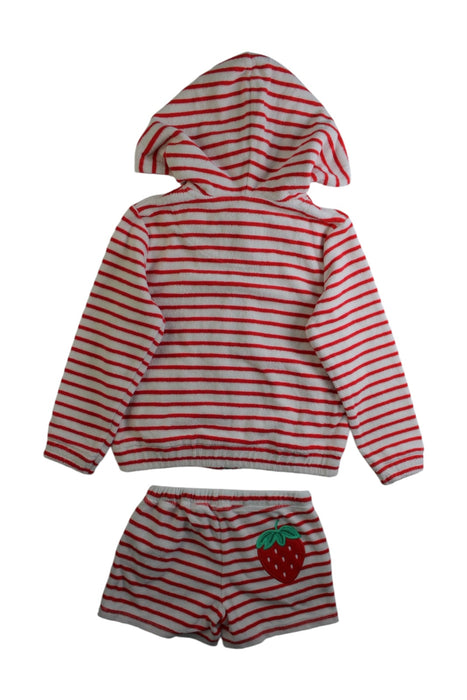 A Red Shorts Sets from Boden in size 3T for girl. (Back View)