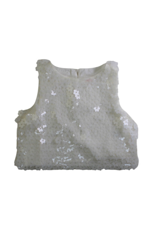 A Ivory Sleeveless Tops from Seed in size 4T for girl. (Front View)