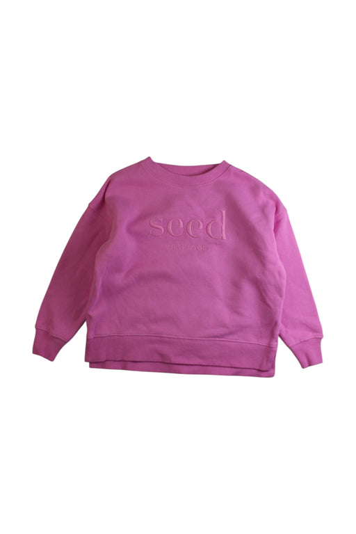 A Pink Crewneck Sweatshirts from Seed in size 3T for girl. (Front View)