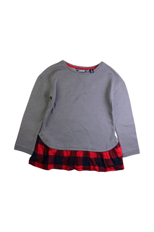 A Grey Long Sleeve Tops from Lands' End in size 7Y for girl. (Front View)