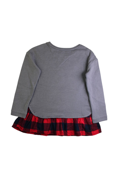 A Grey Long Sleeve Tops from Lands' End in size 7Y for girl. (Back View)