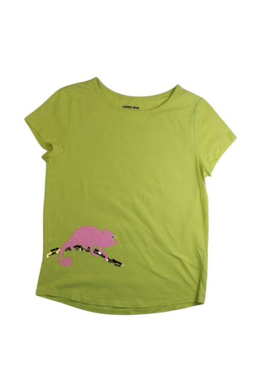 A Green Short Sleeve T Shirts from Lands' End in size 10Y for girl. (Front View)
