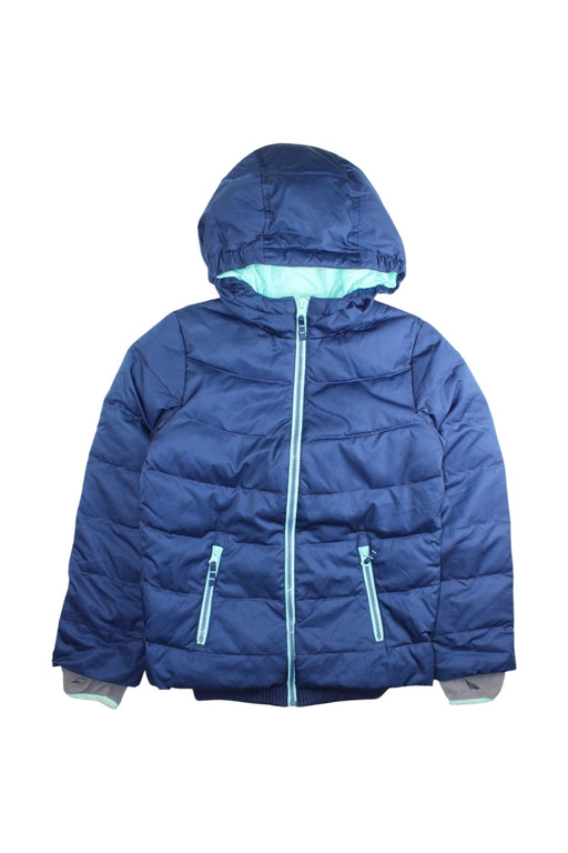 A Navy Puffer/Quilted Coats & Outerwear from Lands' End in size 7Y for neutral. (Front View)