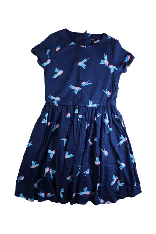 A Navy Short Sleeve Dresses from Lands' End in size 8Y for girl. (Front View)