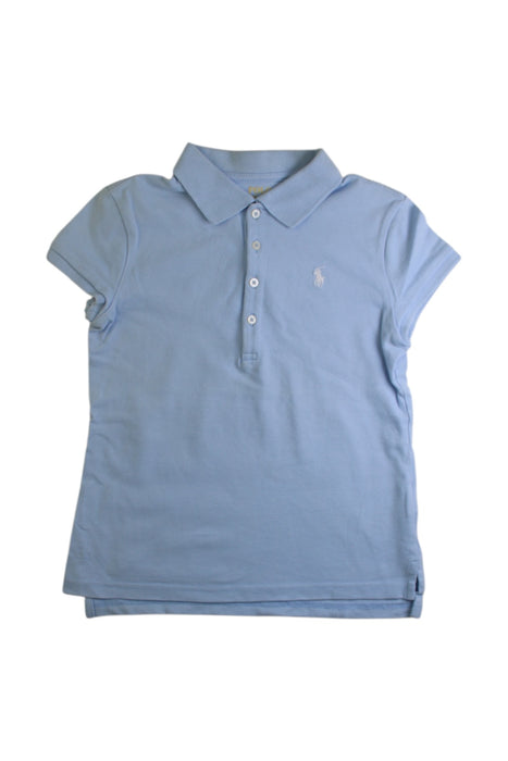 A Blue Short Sleeve Polos from Polo Ralph Lauren in size 8Y for girl. (Front View)