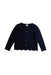 A Navy Cardigans from Petit Bateau in size 8Y for girl. (Front View)