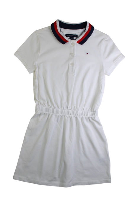 A White Short Sleeve Dresses from Tommy Hilfiger in size 6T for girl. (Front View)