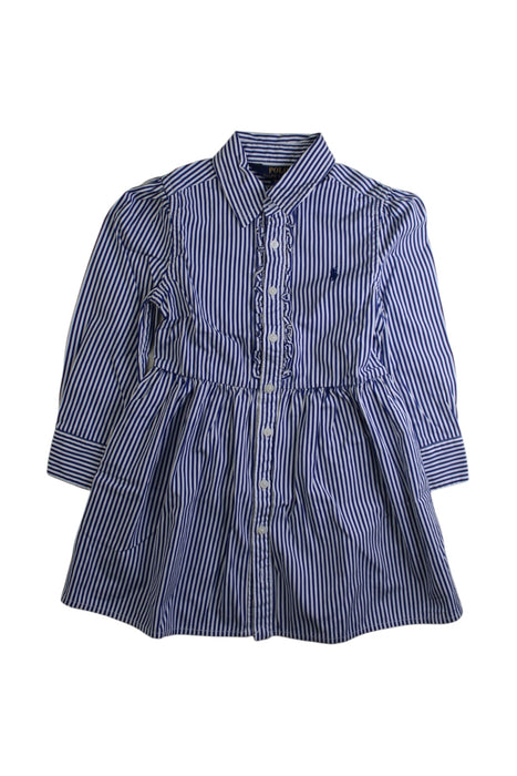 A Blue Long Sleeve Dresses from Polo Ralph Lauren in size 3T for girl. (Front View)
