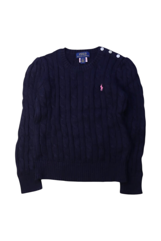 A Navy Knit Sweaters from Polo Ralph Lauren in size 6T for girl. (Front View)