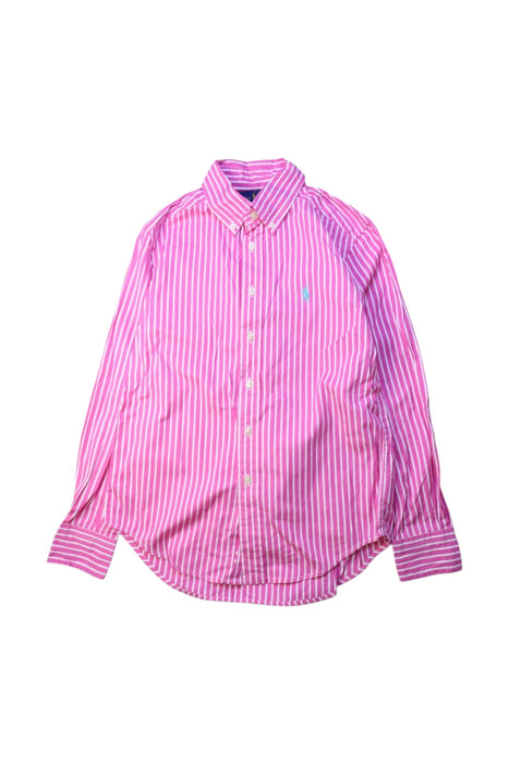 A Pink Long Sleeve Shirts from Ralph Lauren in size 8Y for boy. (Front View)