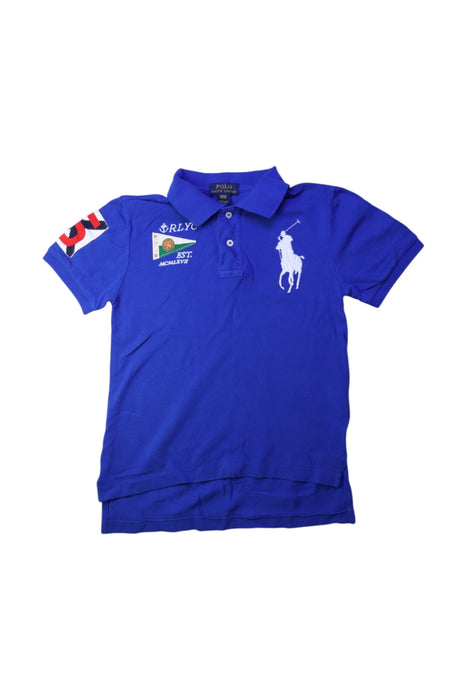 A Blue Short Sleeve Polos from Polo Ralph Lauren in size 10Y for boy. (Front View)
