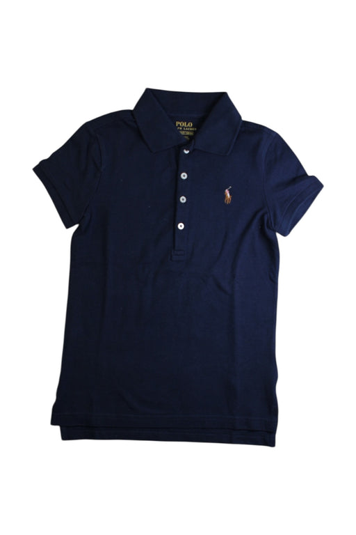 A Navy Short Sleeve Polos from Ralph Lauren in size 7Y for girl. (Front View)