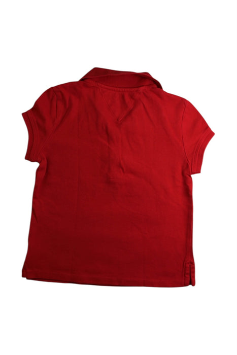 A Red Short Sleeve Polos from Tommy Hilfiger in size 6T for girl. (Back View)