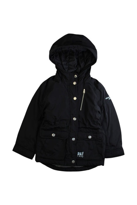 A Black Coats from Abercrombie & Fitch in size 3T for girl. (Front View)