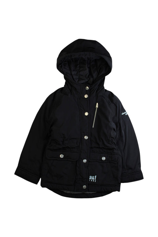 A Black Coats from Abercrombie & Fitch in size 3T for girl. (Front View)