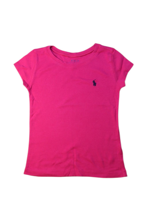 A Pink Short Sleeve T Shirts from Polo Ralph Lauren in size 5T for girl. (Front View)