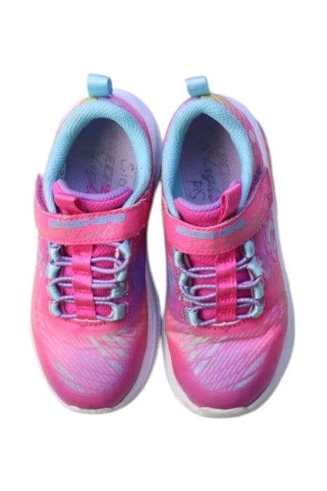 A Multicolour Sneakers from Skechers in size 4T for girl. (Back View)
