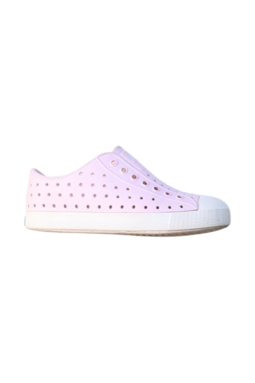 A Pink Sneakers from Native Shoes in size 7Y for girl. (Front View)