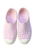 A Pink Sneakers from Native Shoes in size 7Y for girl. (Back View)