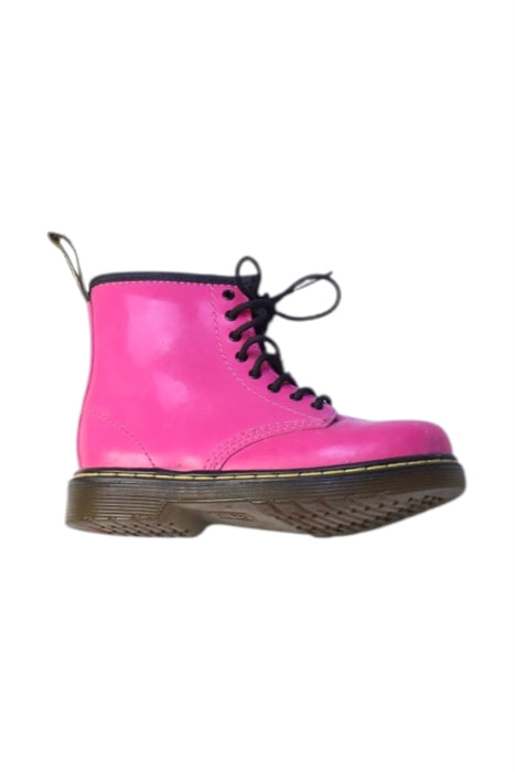 A Pink Casual Boots from Dr. Martens in size 4T for girl. (Front View)