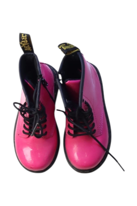 A Pink Casual Boots from Dr. Martens in size 4T for girl. (Back View)